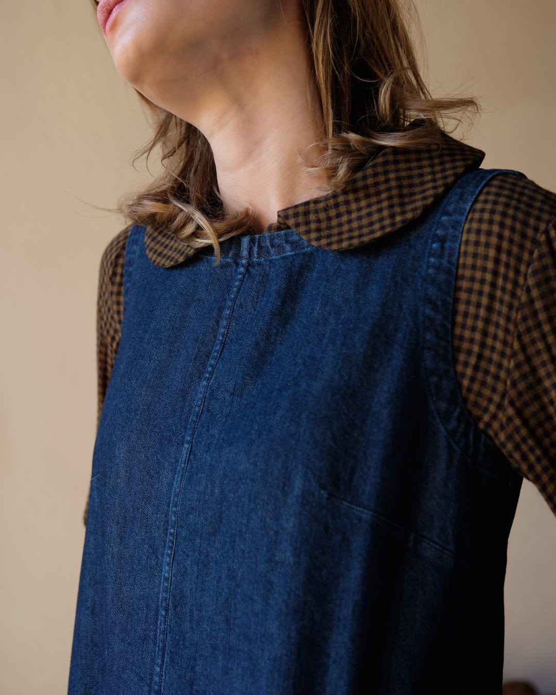 Eva Pinafore Cotton Dress for Women - Soft Blue Denim Jumper Dress | Perfect for Spring, Summer, Casual Wear & Layering