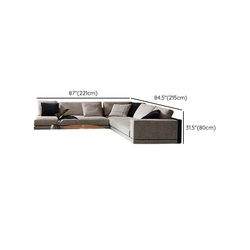 L-Shaped Left/Straight Corner Sectional Sofa with Stain-Resistant Fabric, Pillow Back, Sponge Filling & Square Arms - 1 or 2 Piece Set for Living Room, Lounge or Home Theater Comfort