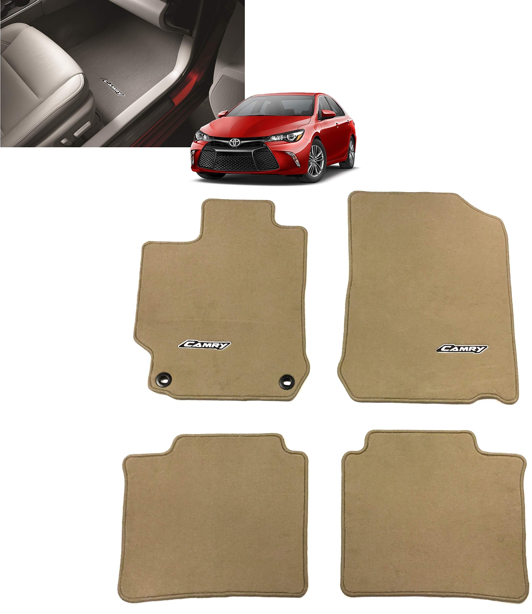 Toyota Genuine PT208-03150-50 Flaxen Carpet Floor Mats - Premium All-Weather Protection for Camry, Avalon & More | Perfect for Daily Commute & Road Trips