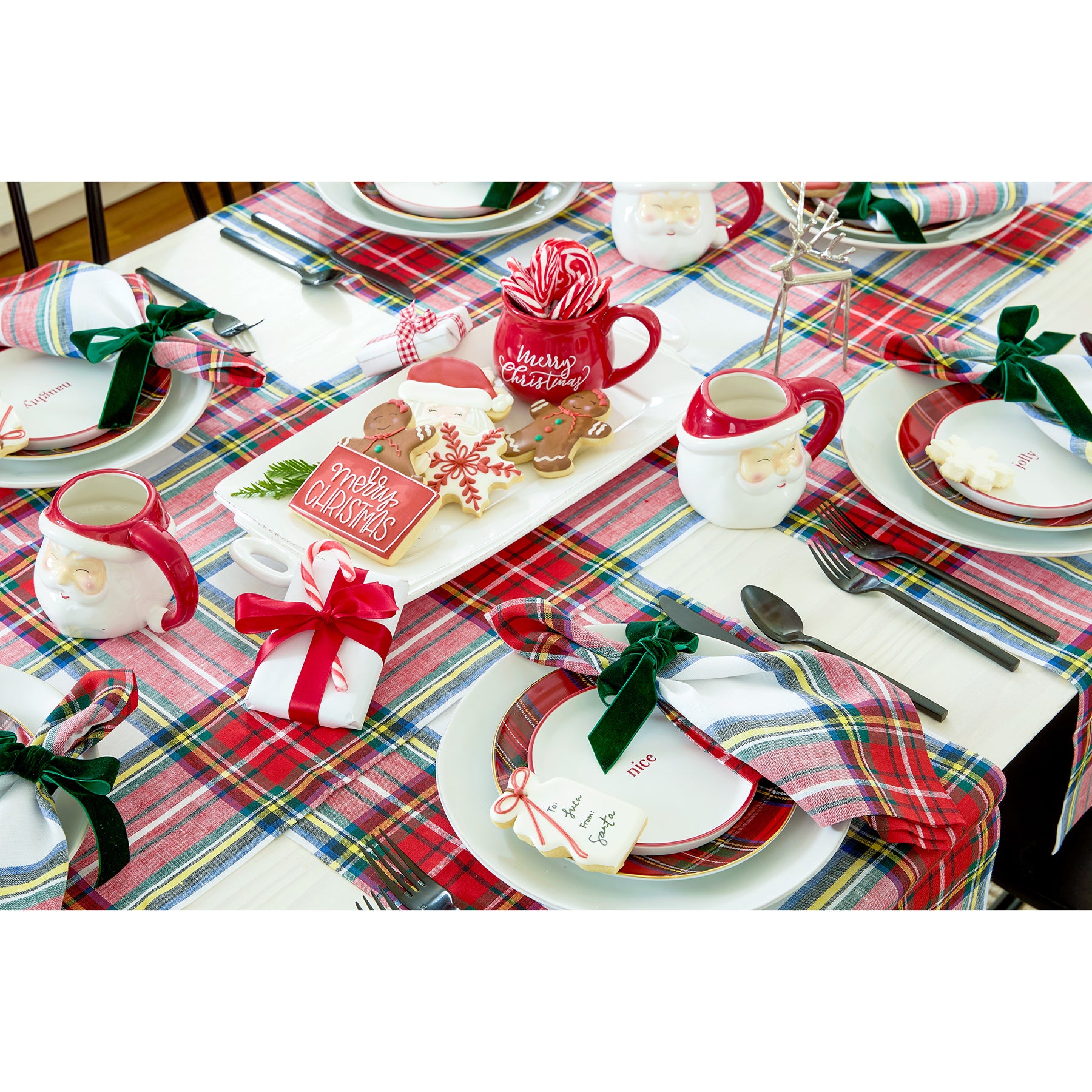 Premium Stewart Plaid Placemats Set of 4 - Waterproof & Heat Resistant Dining Table Mats for Holiday Dinner, Party, and Everyday Use