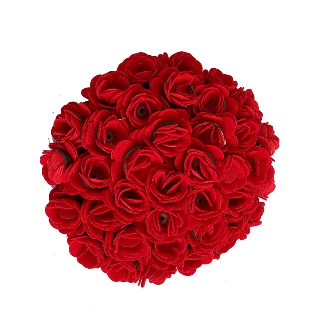 GuruEmbellish Red Hair Flower Gajra - Traditional Indian Hair Accessories for Women & Girls - Perfect for Weddings, Festivals & Special Occasions