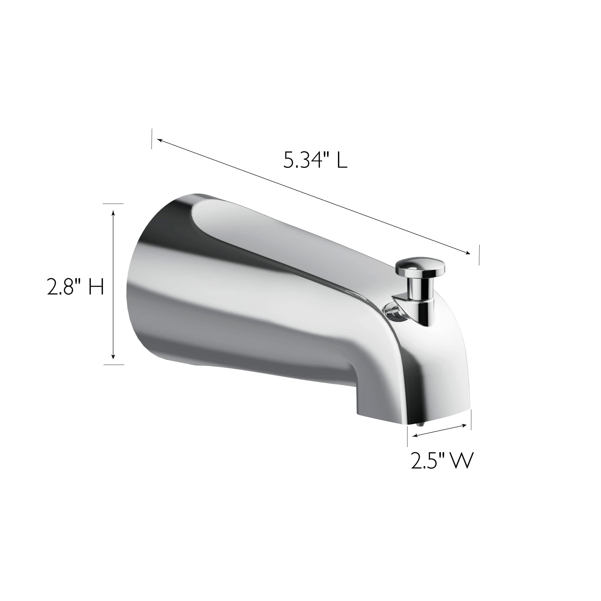 Design House 522912 Slip-On Tub Diverter Spout - Chrome Finish Bathroom Faucet for Bathtub & Shower Replacement - Perfect for Home Renovation & Plumbing Upgrades