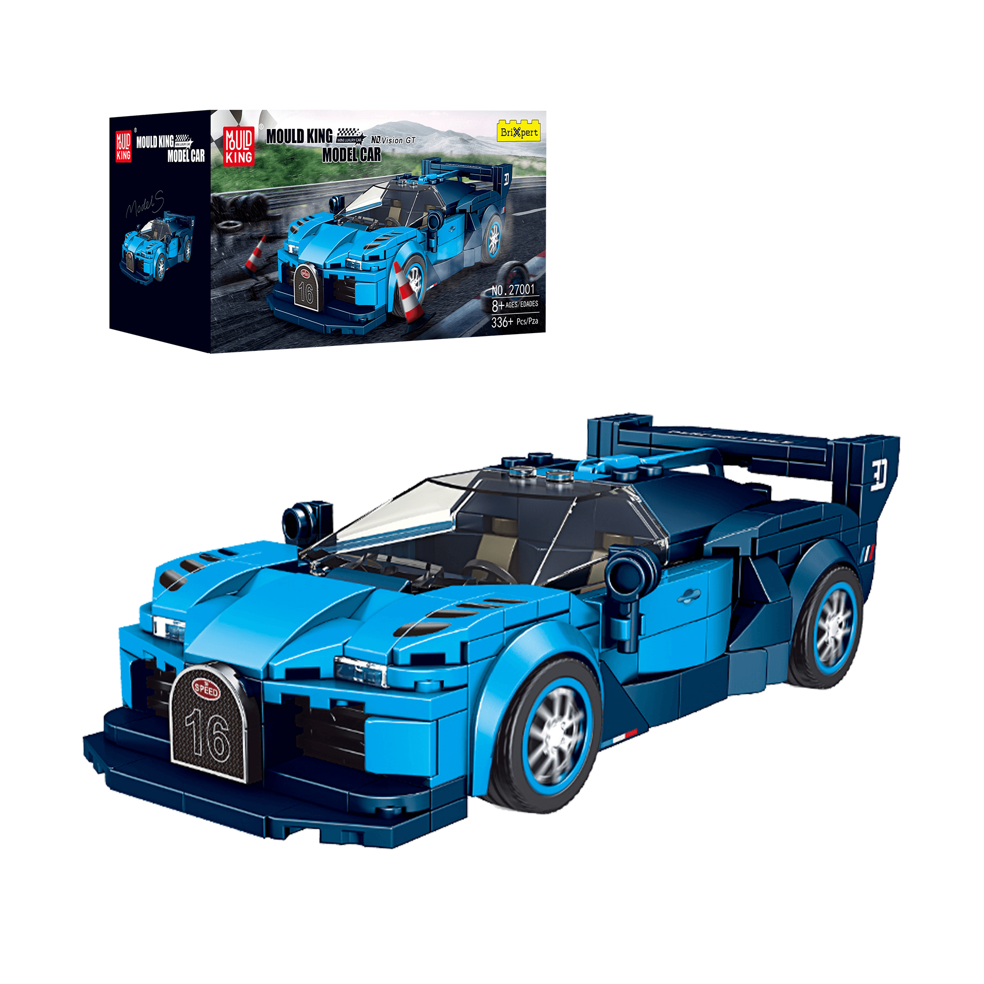 Mould King 27001 The Vision GT Mini Sports Car Building Set - 336 PCS Model Kit for Adults & Teens | Perfect for Collectors, DIY Enthusiasts & Home Office Decoration
