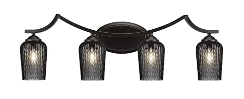 Zilo 4-Light Bathroom Vanity Light Fixture - Dark Granite Finish (554-DG-4252) - Perfect for Modern Bathroom, Powder Room & Dressing Area Lighting