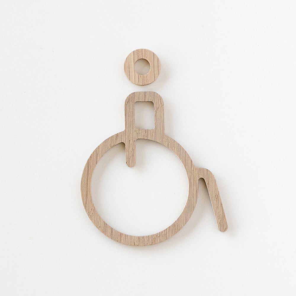 MOHEIM ADA Compliant Accessible Restroom Sign - White Oak Finish - Perfect for Commercial Buildings, Offices & Public Spaces
