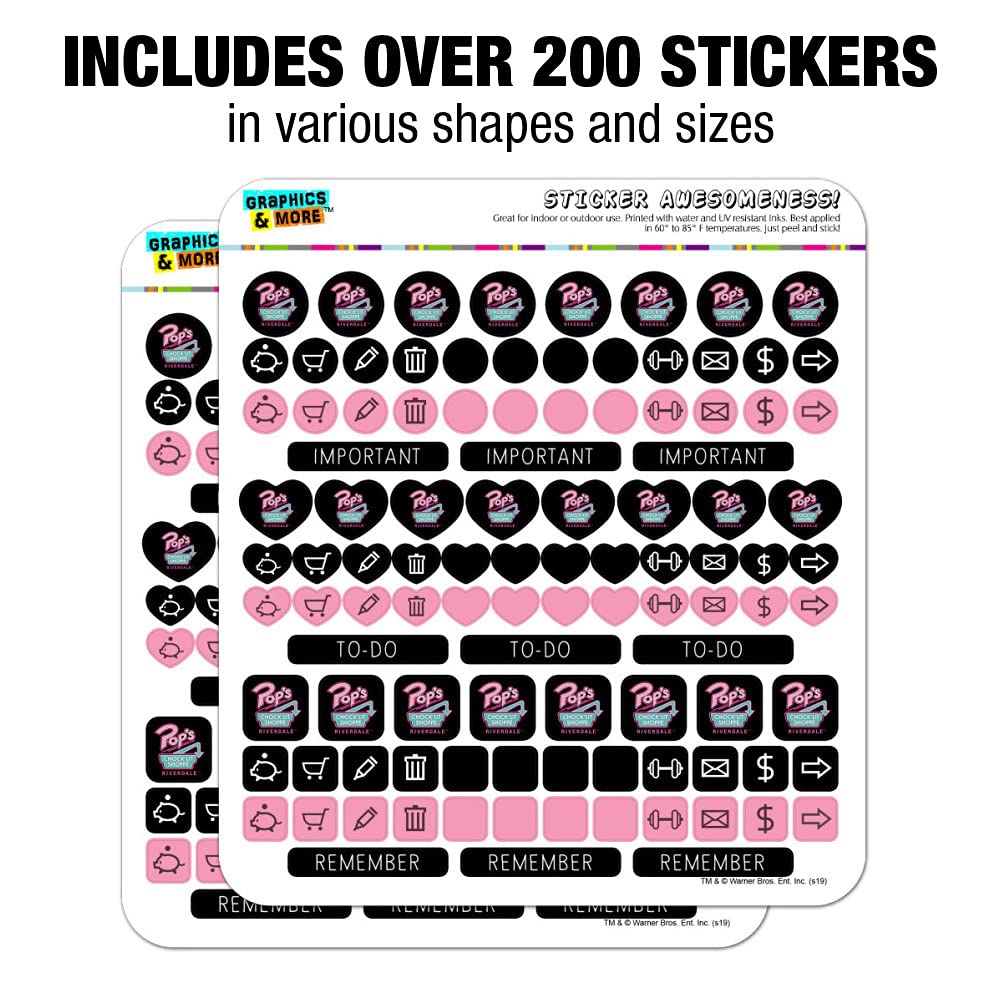 Riverdale Pops Chock'lit Shoppe Planner Calendar Sticker Set for Scrapbooking & Crafting - Perfect for Bullet Journals, DIY Projects, and Gift Wrapping