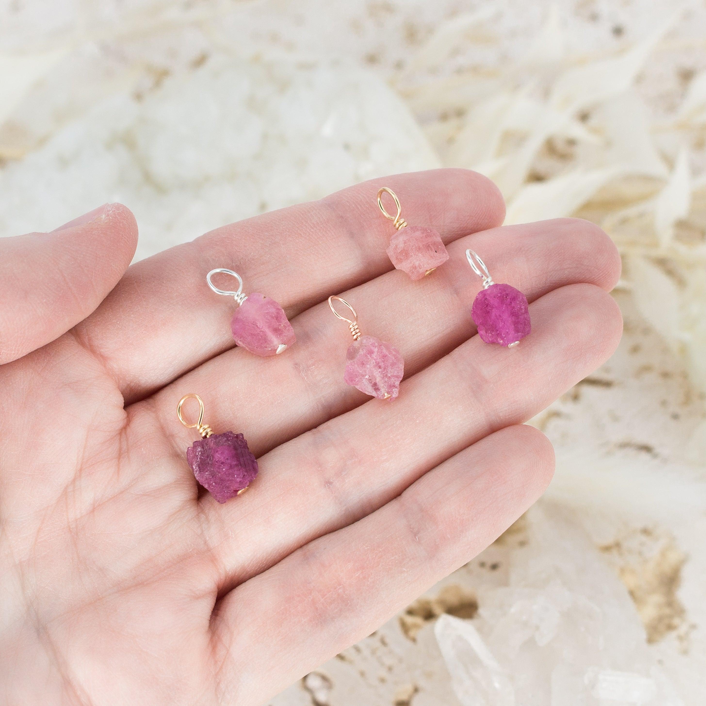 Natural Raw Pink Tourmaline Crystal Pendant Necklace - Healing Stone Jewelry for Women - Perfect for Meditation, Energy Work & Spiritual Gifts