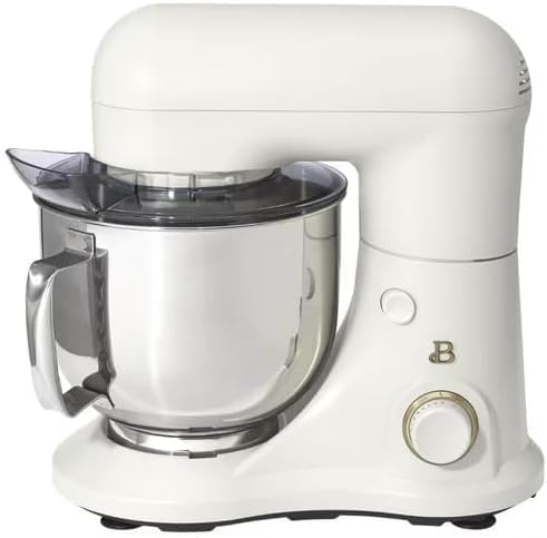 Drew Barrymore White Icing 5.3 Qt Stand Mixer - Lightweight, Powerful 300W Motor, 12 Speed Settings, Tilt-Head Design - Perfect for Baking Cakes, Cookies, Dough & More