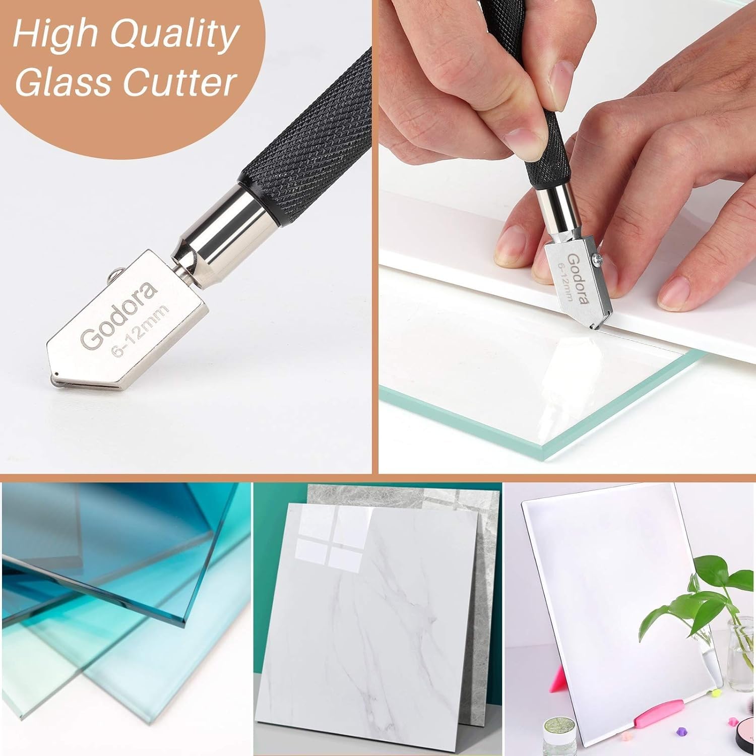 Upgraded Godora Glass Bottle Cutter Kit - DIY Tool for Cutting Wine, Beer, Soda Bottles & Mason Jars | Perfect Score Bottle Cutting Machine for Home Crafts, DIY Projects & Glass Recycling