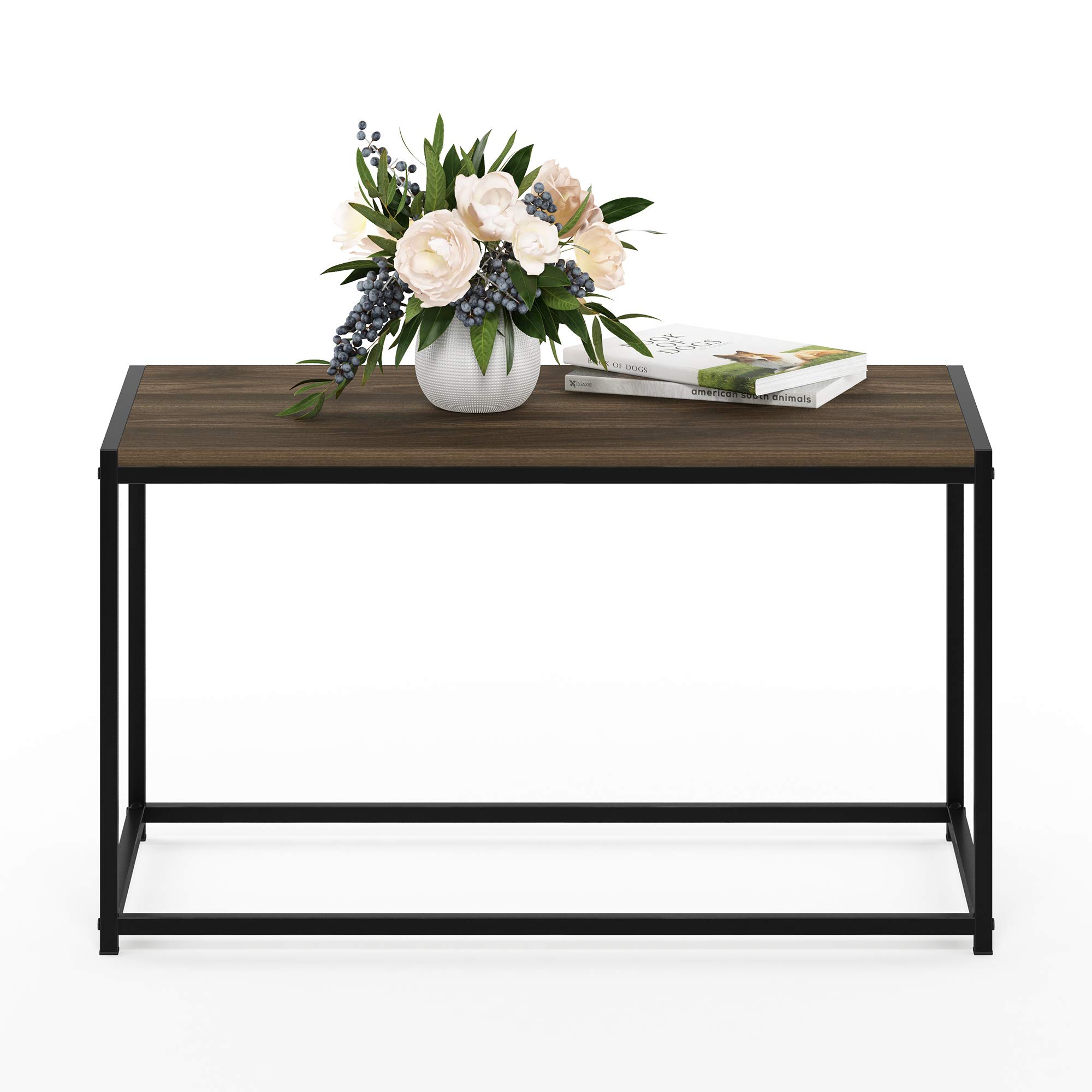 FURINNO Camnus Modern Living Room Coffee Table - Columbia Walnut Finish, Stylish Center Table for Living Room, Office, Dorm & Small Spaces