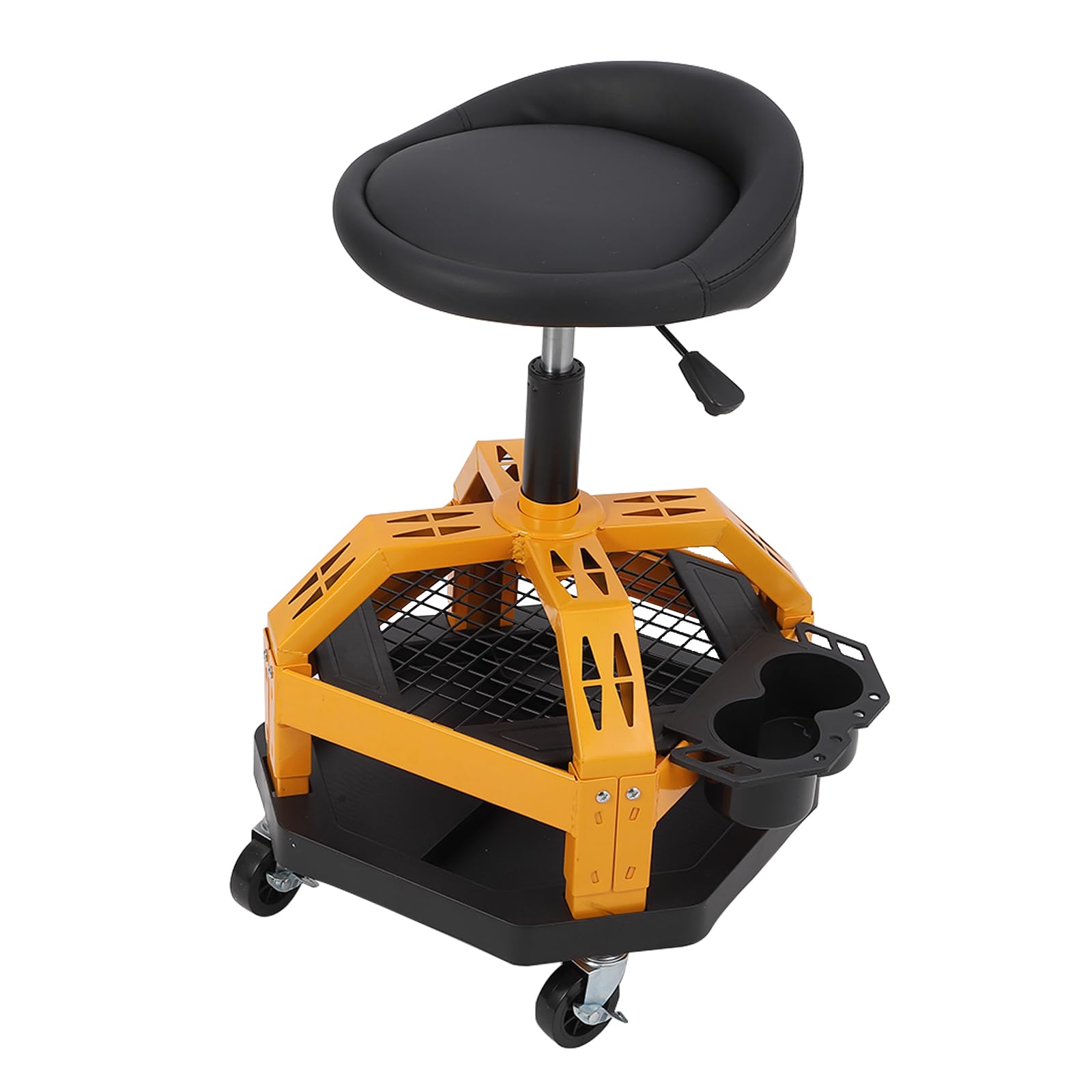 GARVEE 330LBS Heavy Duty Rolling Shop Stool for Garage - Mechanic Stool with 360° Swivel Casters, Ergonomic Design & High Weight Capacity - Perfect for Auto Repair, Workshop & Industrial Use