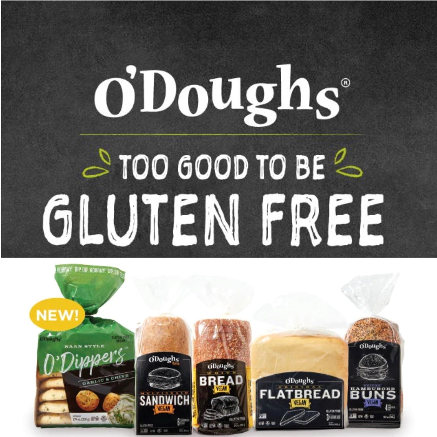Gluten Free Vegan Hot Dog Buns - 2 Pack | Soft Allergy Friendly Buns for BBQ, Picnics & Family Gatherings | O'Doughs Brand