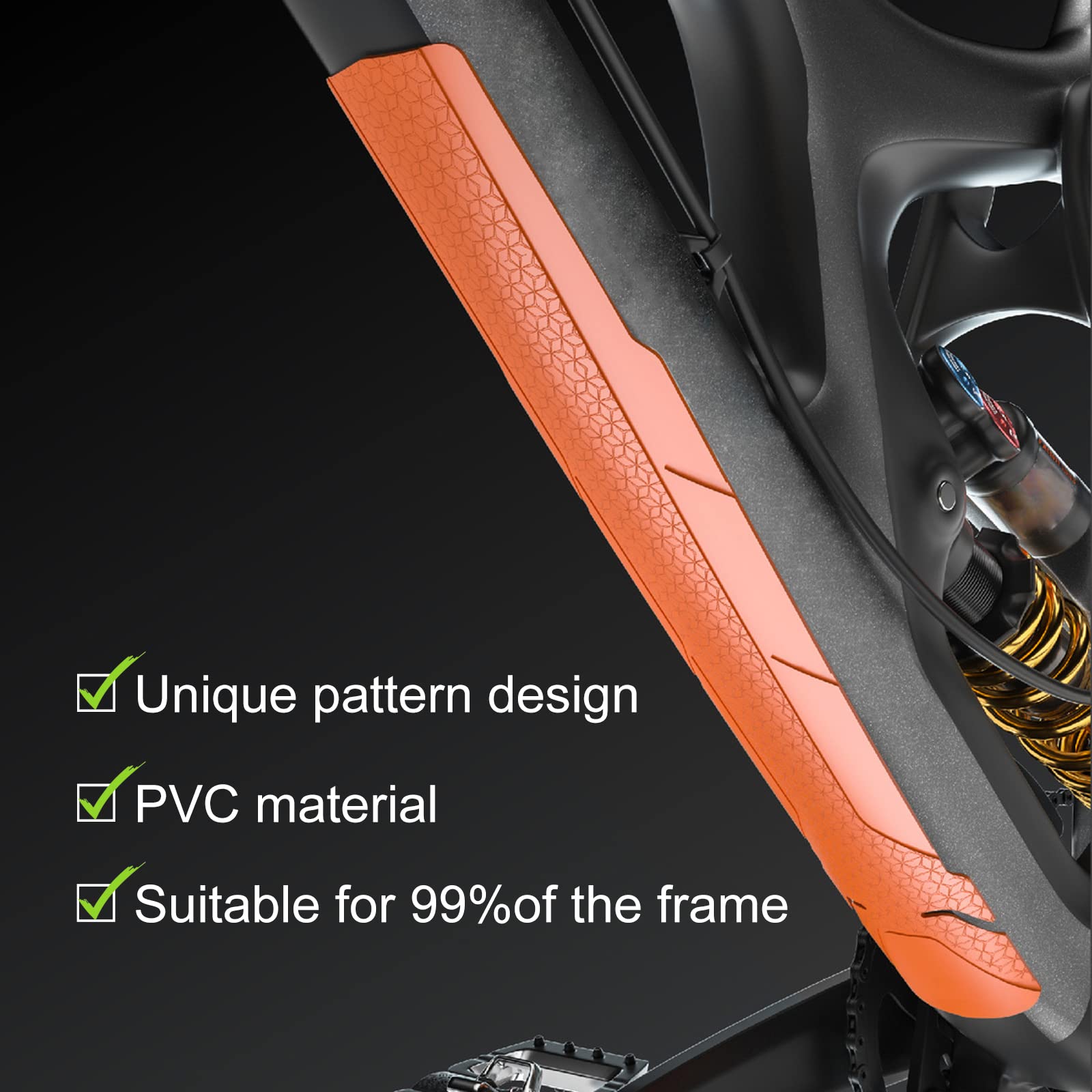 Mountain Bike Downtube Frame Protector - Durable Orange Shield for Road & MTB Bikes - Perfect for Trail Riding & Urban Commuting