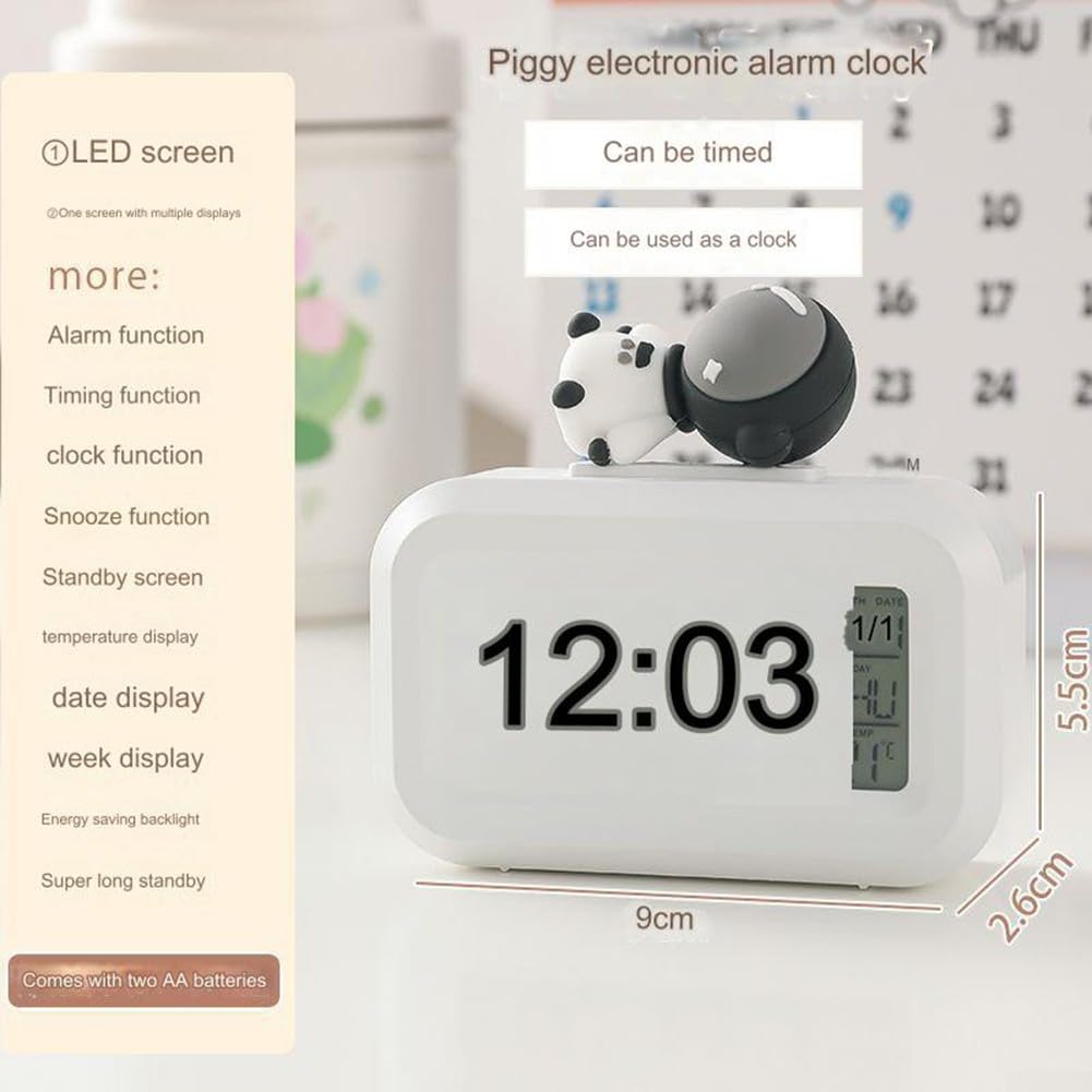 Stylish Cartoon Music Alarm Clock with LED Display - Cute Sheep Design for Bedroom, Kids Room & Living Room Decor | Wake Up to Gentle Melodies | Perfect Gift for Kids & Adults