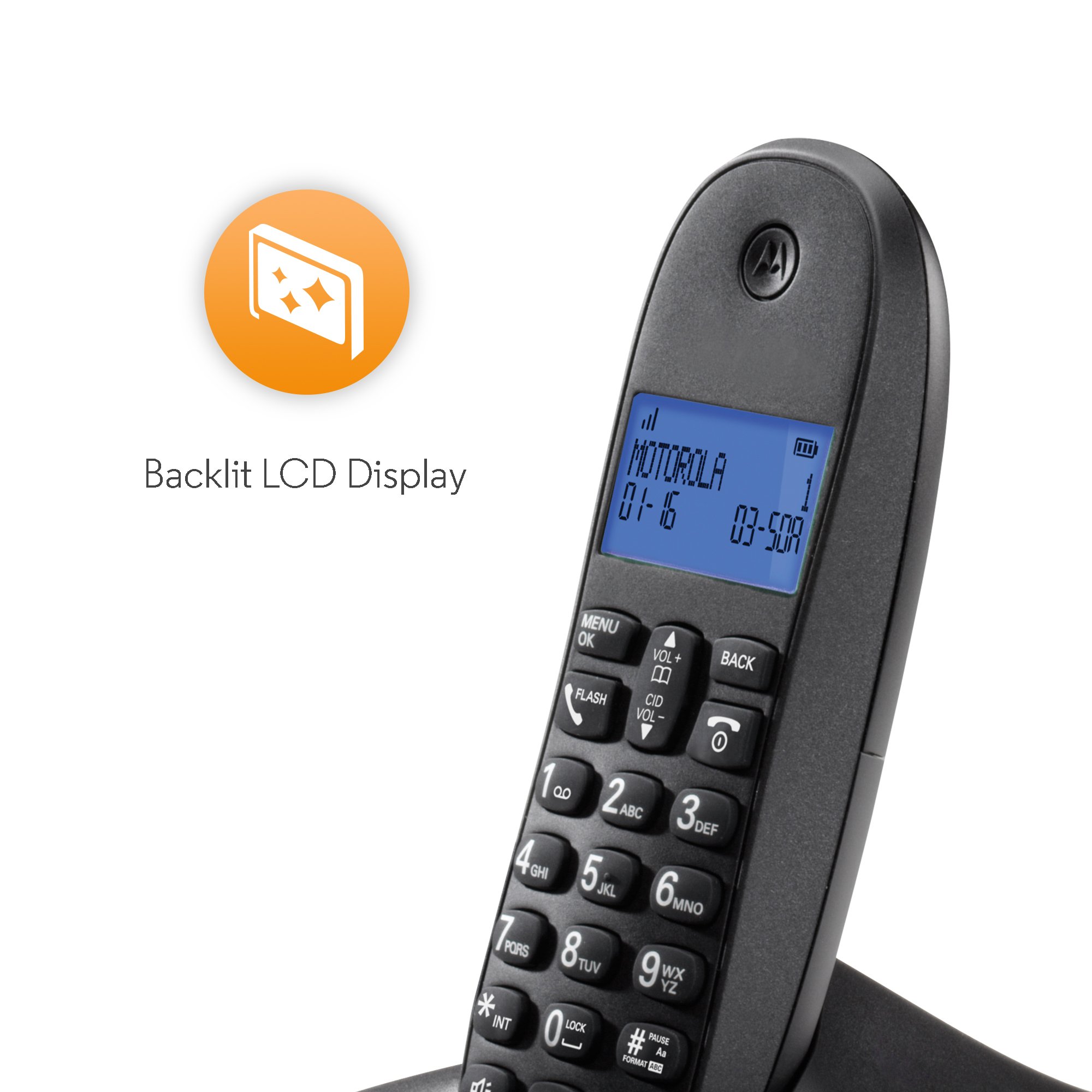 Motorola DECT 6.0 Digital Cordless Phone with Answering System & 4 Handsets - C1014LX - Ideal for Home Office, Large Houses & Multi-Room Communication