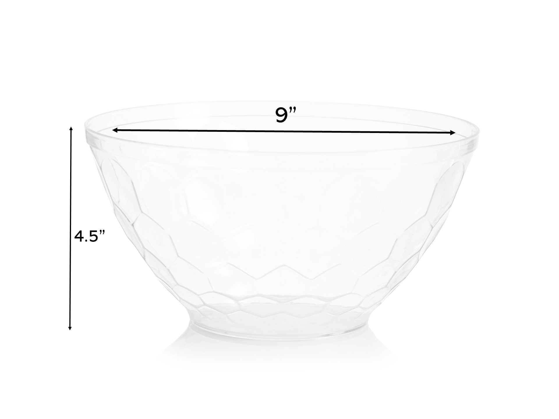 White Plastic Embossed Salad Bowl - 1 Pack - Durable & Lightweight Serving Bowl for Salads, Pasta, Fruits - Perfect for Parties, Picnics & Family Dinners