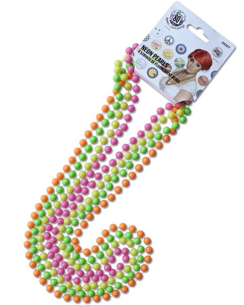 80s Fluorescent Beads - Retro Style Beads for Jewelry Making, DIY Crafts, and Fashion Accessories - Perfect for Necklaces, Bracelets, and Party Decorations