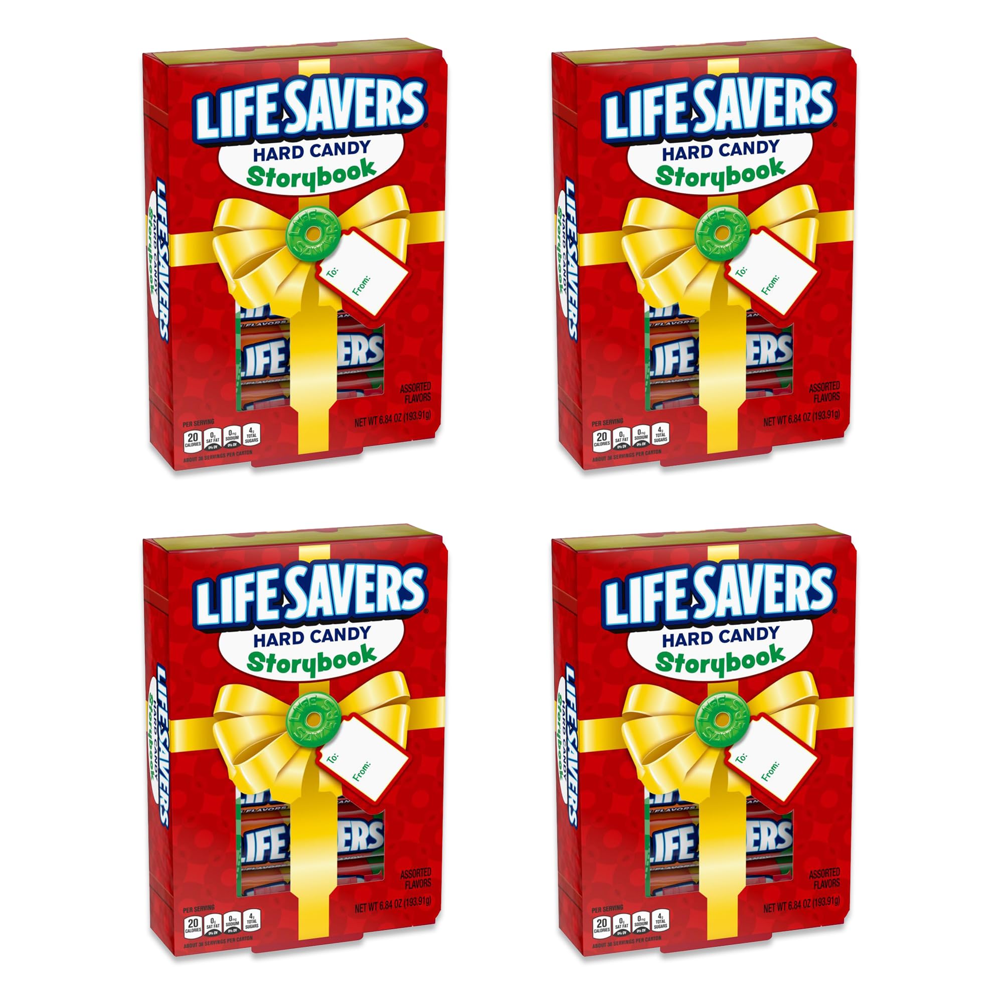 Lifesavers Christmas Candy Book - 4 Pack of Hard Candy Storybook for Holiday Gifts & Stocking Stuffers | Perfect for Christmas Parties, Office Treats & Festive Celebrations