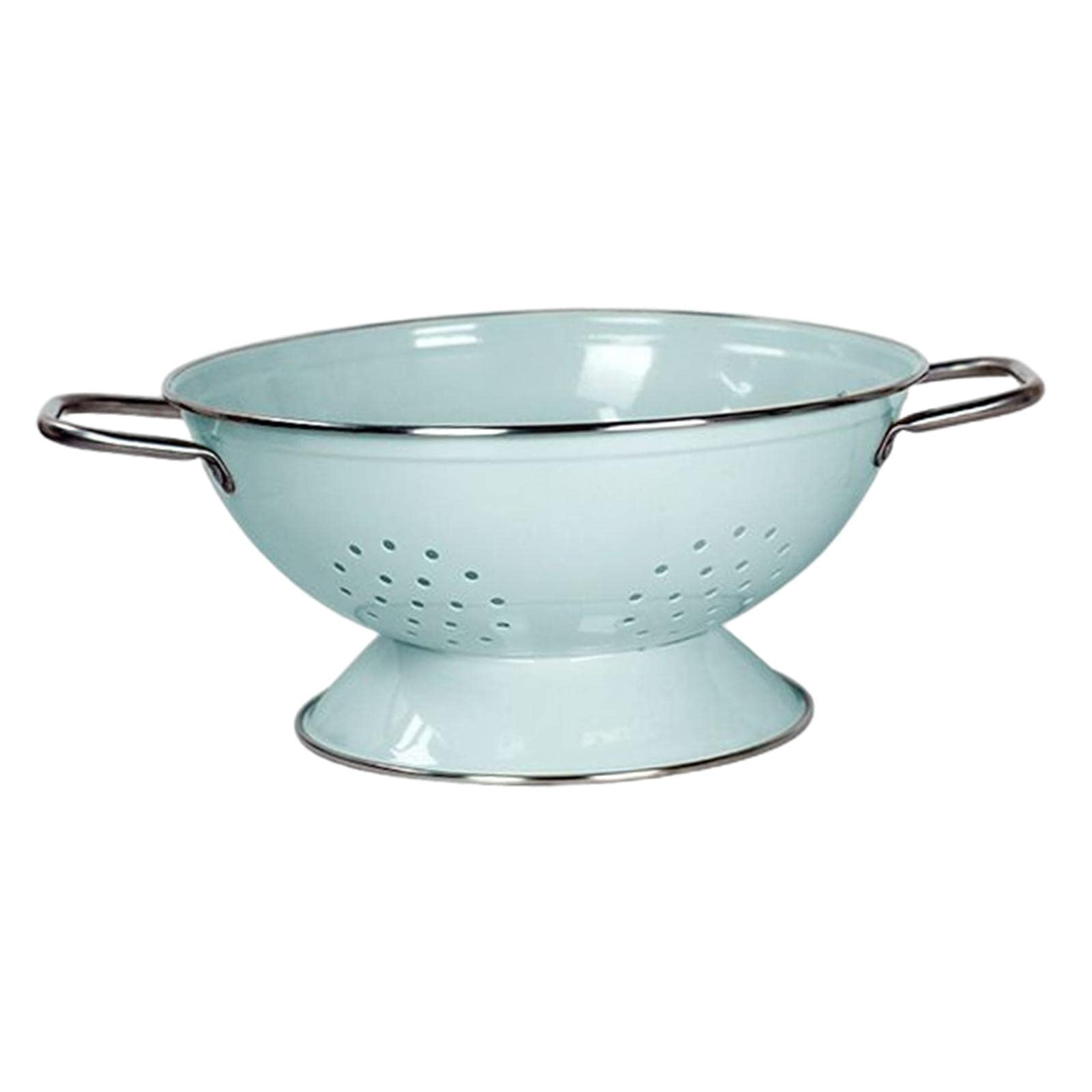 French Retro Fruit Drainage Bowl - Multipurpose Self Draining Colander with Handle for Kitchen Countertop - Large Green Decorative Fruit Dish - Perfect for Washing Fruits, Draining Pasta, and Displaying Fresh Produce