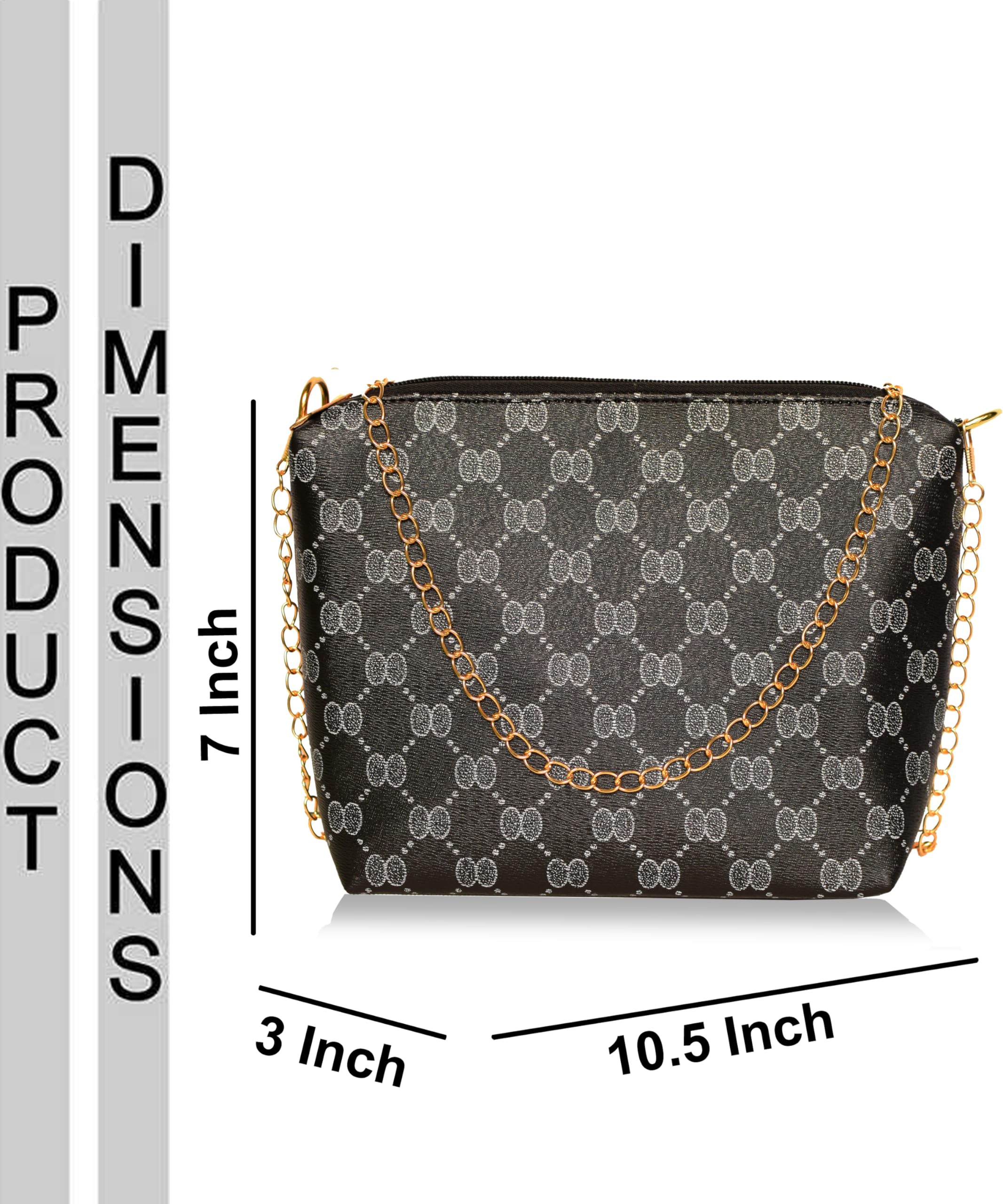Trendy Black Sling Bags for Women | Stylish Crossbody Purse for Girls & Teens (SLINGF111) - Perfect for Travel, Shopping & Everyday Use