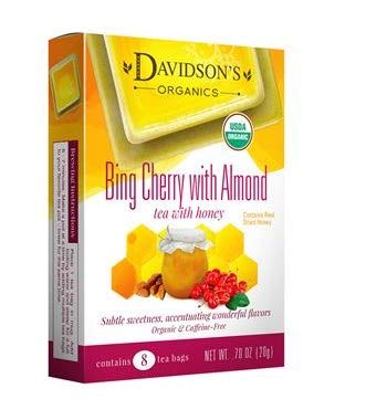 Davidsons Organics 1104 Single Serve Bing Cherry Almond Tea Bags - 100 Count | Premium Herbal Tea for Relaxation & Afternoon Tea Time