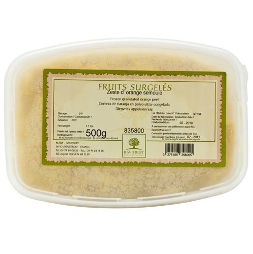 Premium Frozen Orange Zest - 1.1 lb Tub | 100% Natural Citrus Flavoring for Baking, Cocktails & Cooking | Perfect for Cakes, Desserts & Marinades