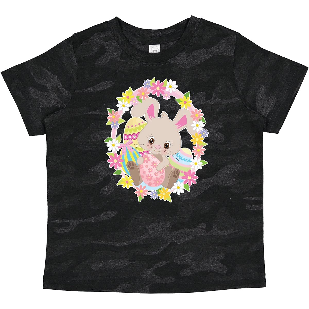 Easter Bunny Baby T-Shirt with Flowers & Eggs for Holiday Outfits