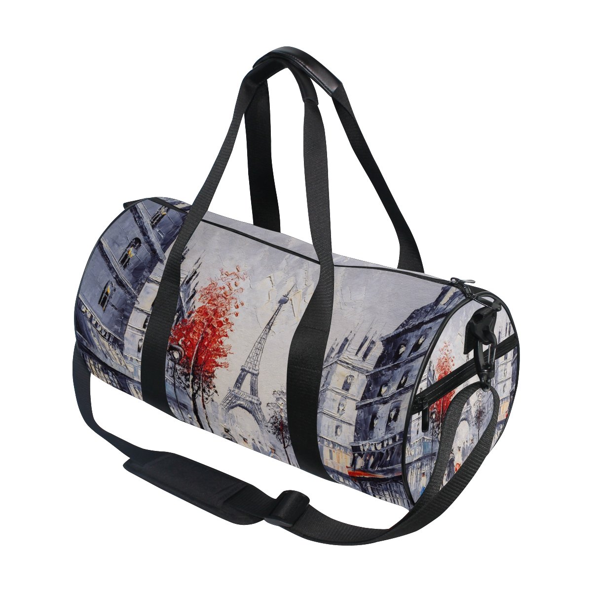 Paris Eiffel Tower Oil Painting Travel Duffel Bag - Waterproof Gym Sports Luggage for Men & Women - Perfect for Travel, Workout & Weekend Getaways