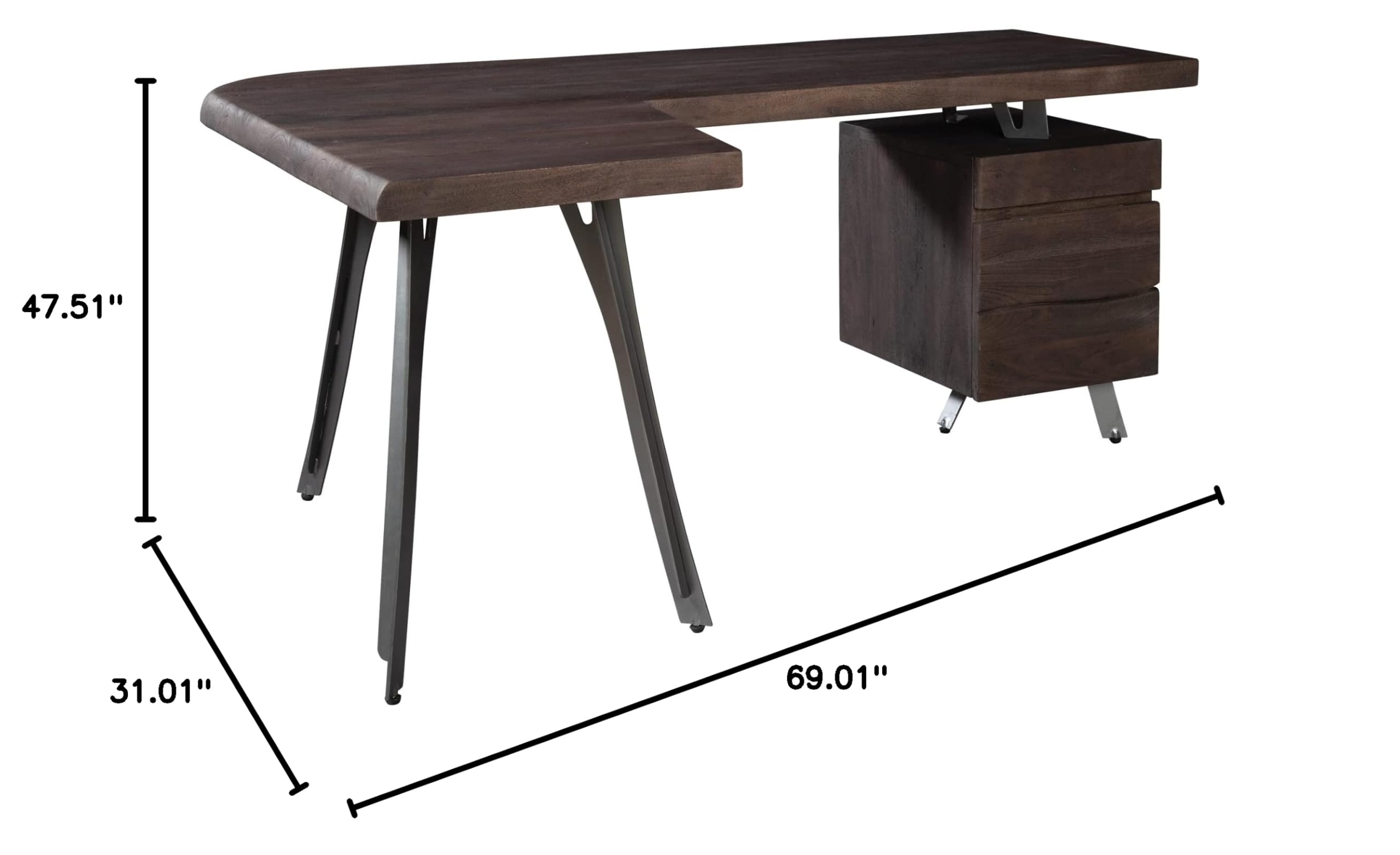 Hekman Solid Wood Writing Desk with Drawers - Home Office Workstation for Executive & Storage