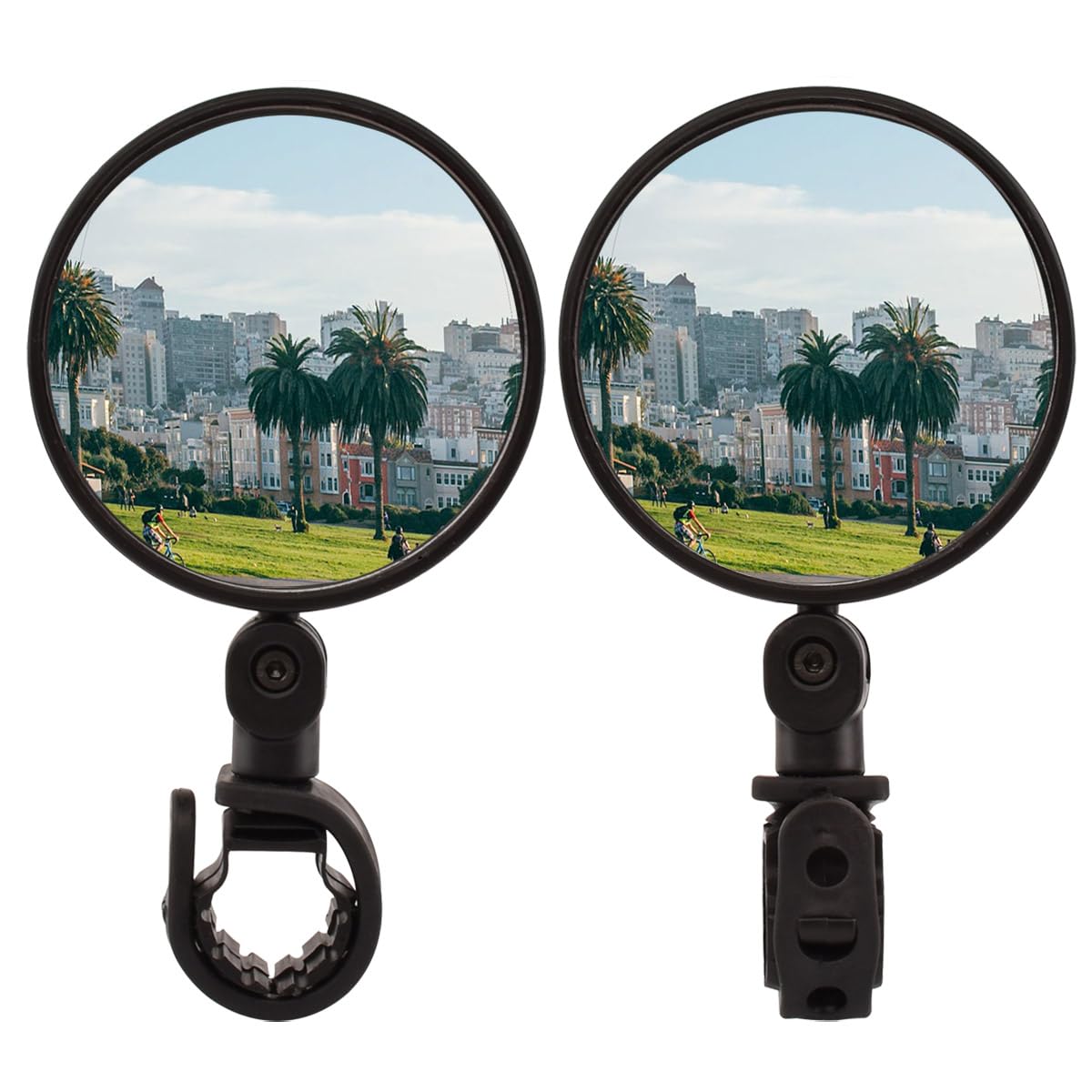 Best Bike Mirror - Rotatable Handlebar Rear View Mirror, Foldable Convex Safety Reflector for Cycling - Perfect for Commuting, Mountain Biking & Road Safety