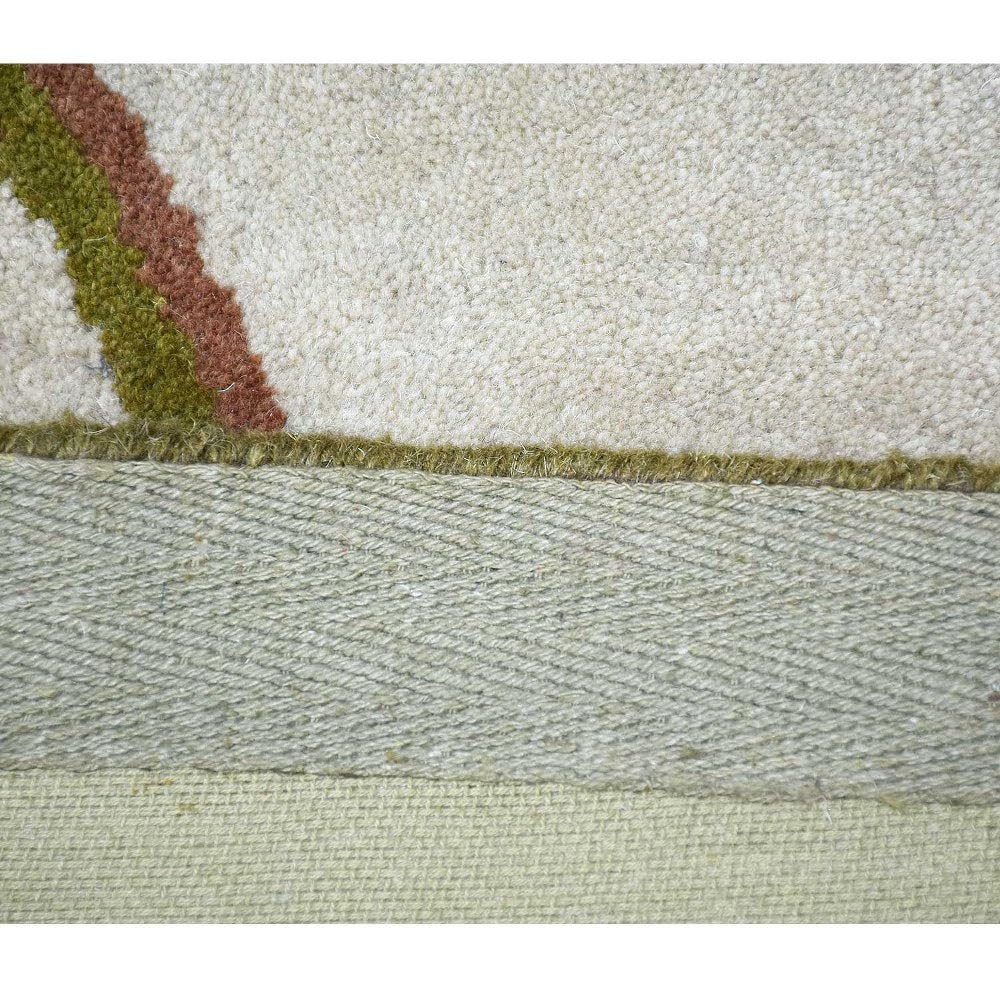 Hand Tufted Wool Eco-Friendly Area Rugs 5x7.6 Feet - Modern Floral Design Cream Rectangle Rug, High Pile Thick Handmade Non-Slip Living Room & Bedroom Carpet (K03160) | Perfect for Cozy Home Decor & Family Gathering Spaces