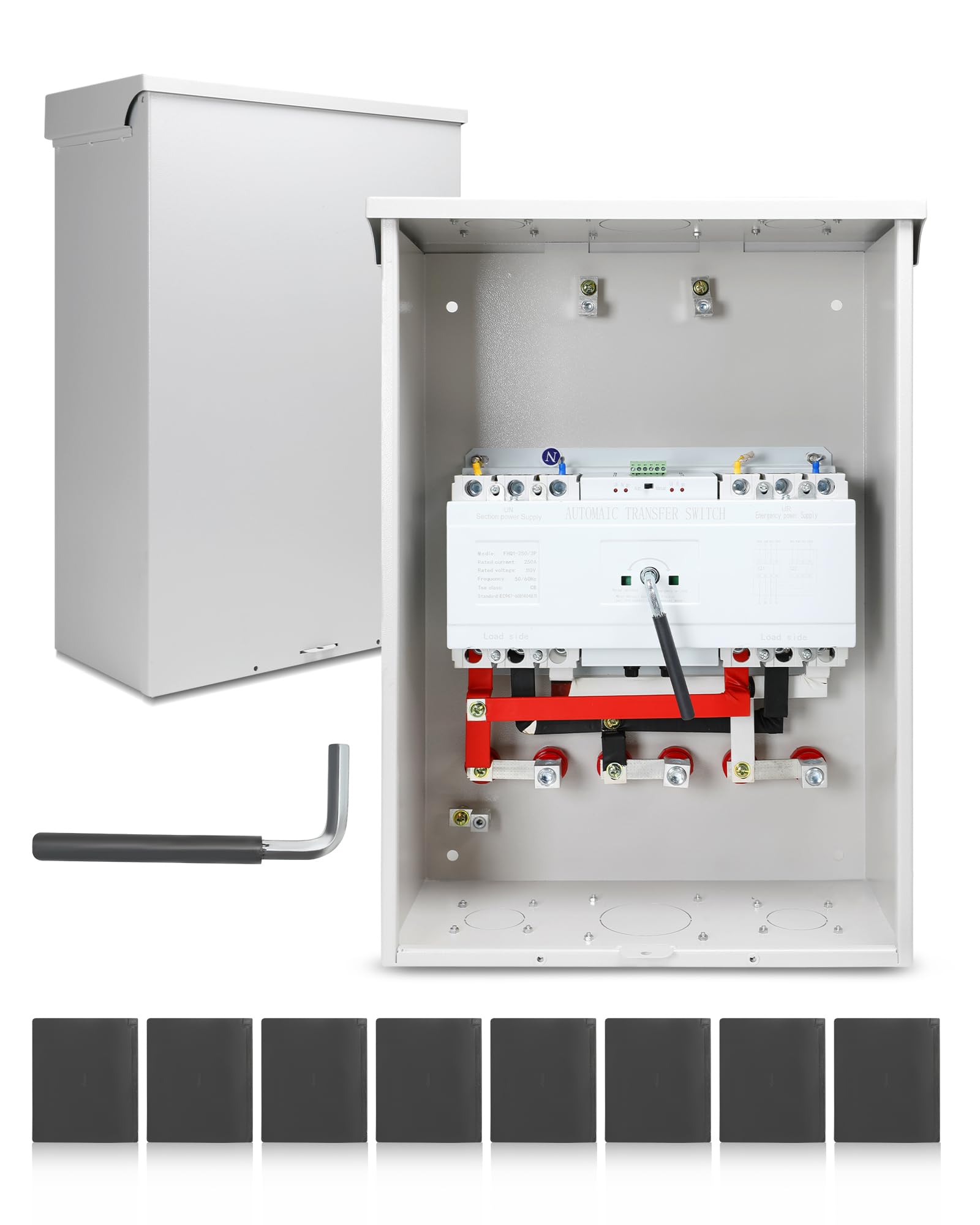 200 Amp 3P Dual Power Automatic Transfer Switch - 120/240V Heavy Duty Safety Switch with NEMA-3R Enclosure for Indoor/Outdoor Use - Perfect for Home Backup Power & Emergency Generator Systems