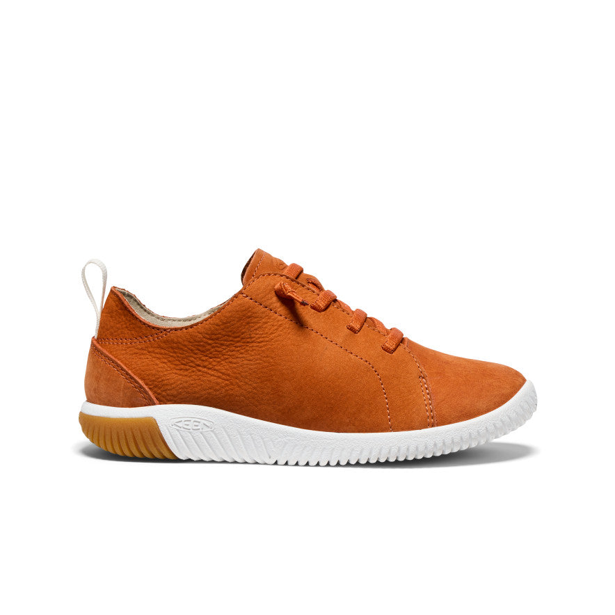 KNX Big Kids' Leather Sneakers - Gold Flame & Star White | Stylish & Comfortable for School, Play & Everyday Wear