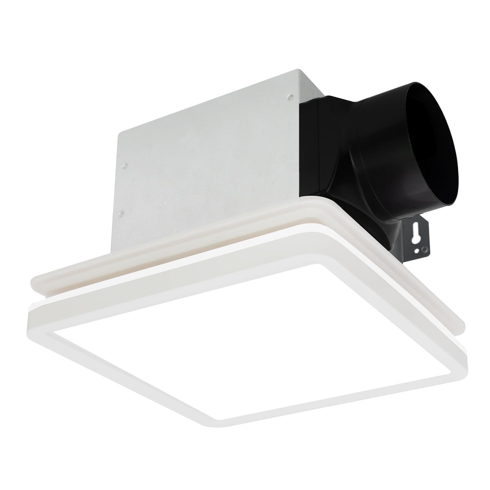 Akicon 80CFM Bathroom Exhaust Fan with Dimmable LED Light & Nightlight - Ultra Quiet 2.0 Sones Ceiling Ventilation Fan, 15W 3CCT Shower Light for Home Bathroom - Perfect for Moisture Control & Air Circulation in Bathrooms, Showers, and Laundry Rooms (Square, White)