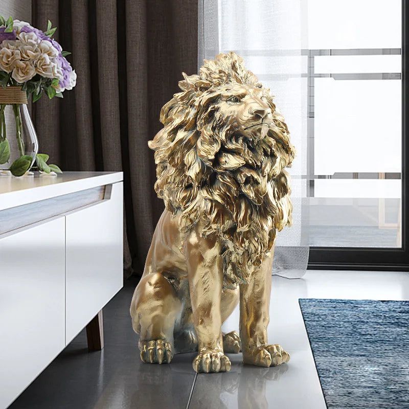 Large Lion Statue Sculpture - Handcrafted Art Decor for Home, Garden & Office | Premium Lion Figurine for Indoor & Outdoor Decoration