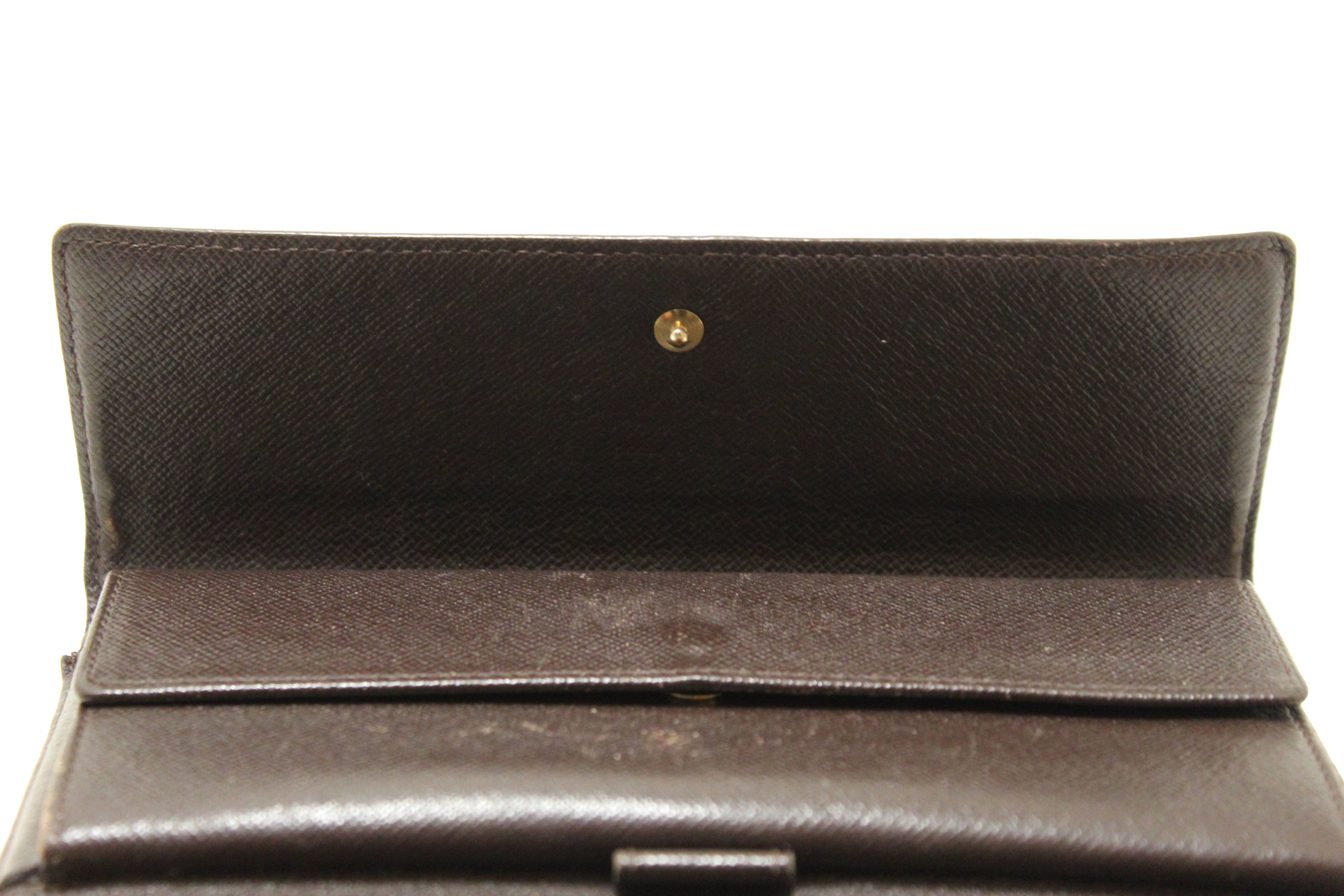 Authentic Louis Vuitton Damier Ebene Canvas PTI Long Wallet for Women - Luxury Bifold Zip Around Wallet with Multiple Card Slots - Perfect for Everyday Use, Travel & Gift Giving