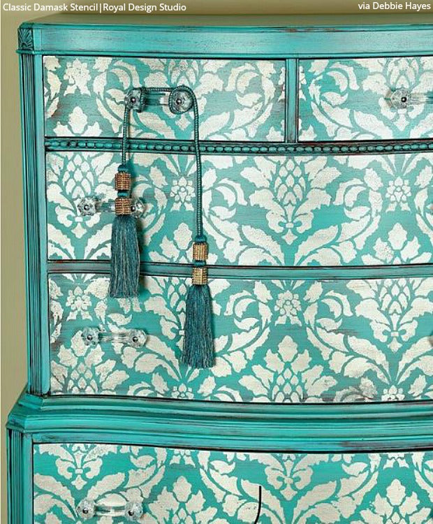 Classic Damask Stencil for DIY Home Decor, Wall Painting, and Furniture Upcycling | Reusable Decorative Template for Crafts and Art Projects