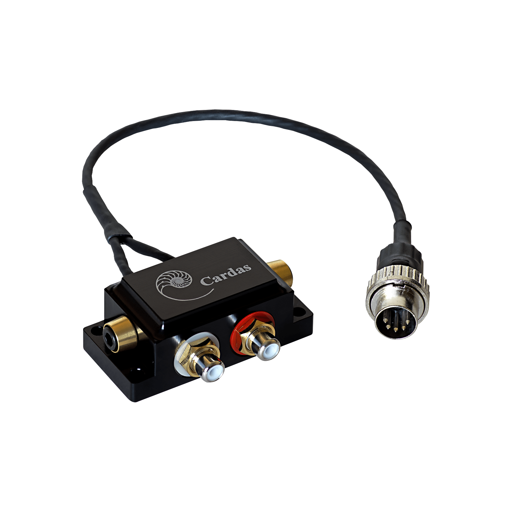 Cardas Audio Phono Box - 5 Pin Naim to Stereo Female RCA Adapter for High-End Turntables - Perfect for Connecting Naim Audio Systems to RCA Inputs