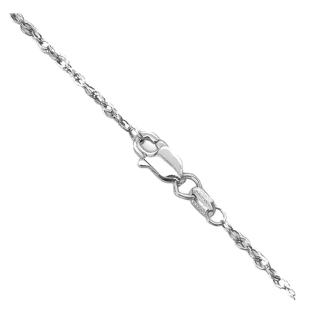 14K White Gold 1.3mm Heavy Baby Rope Chain Necklace - 18 Inch Length for Women, Men | Perfect for Everyday Wear, Gifts & Special Occasions