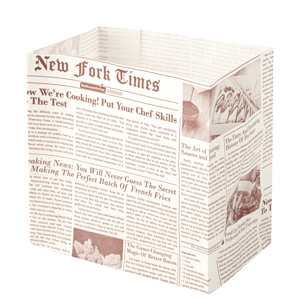 Eco-Friendly Sepia Newsprint Paper Snack Bags 4