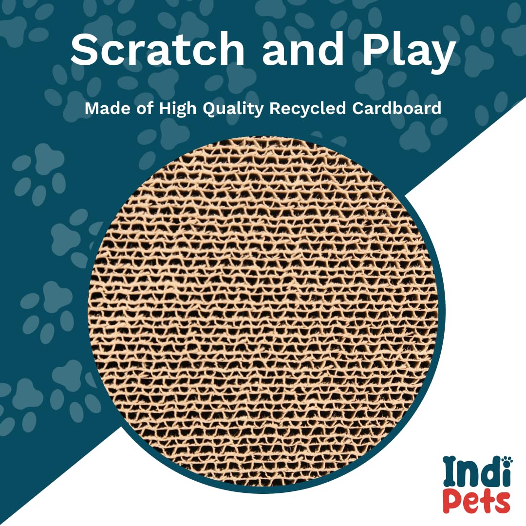 Premium Cat Scratching Bed with Built-in Scratcher - 2-in-1 Comfortable Open Cat Bed & Scratching Post for Indoor Cats - Perfect for Lounging, Napping & Claw Maintenance