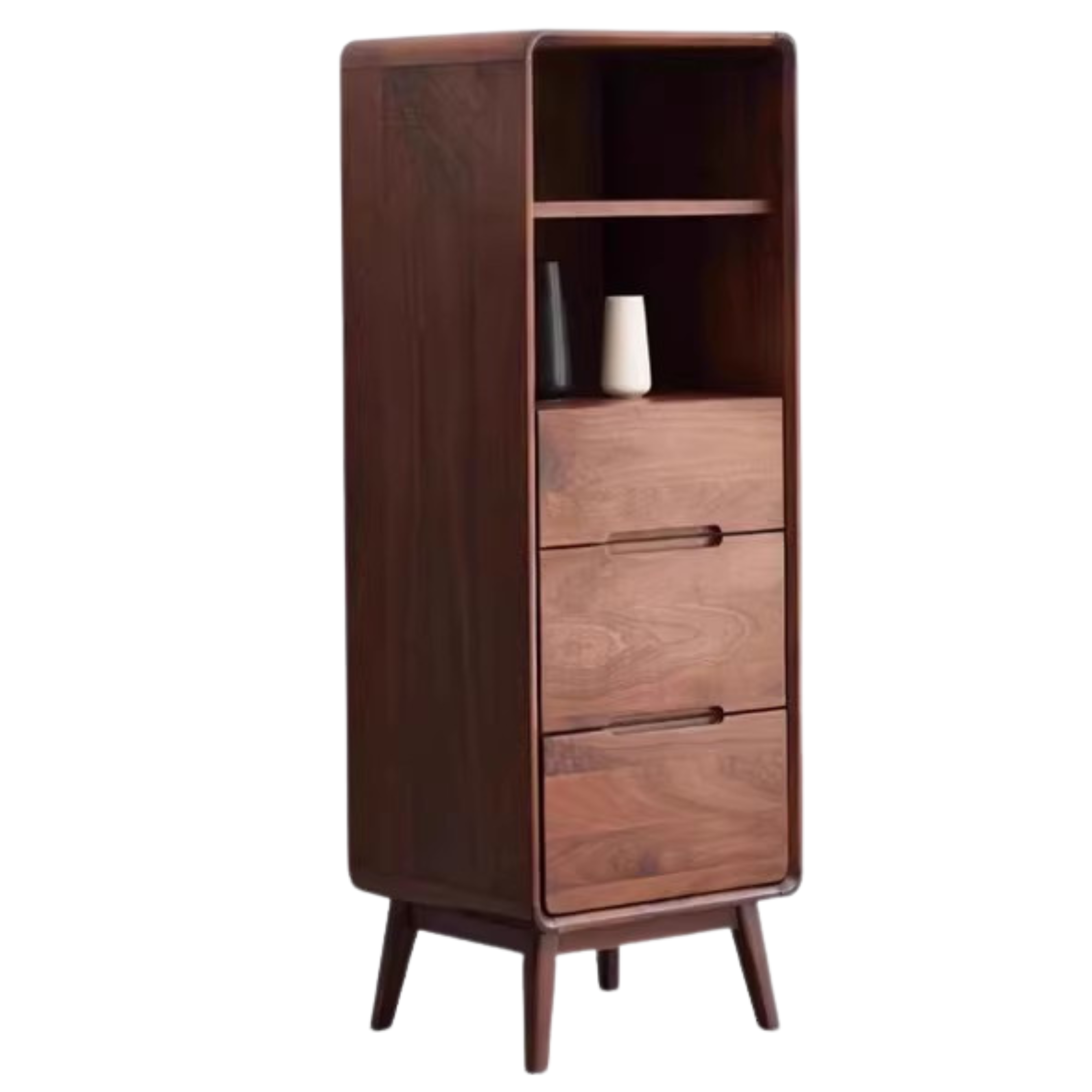 Solid Black Walnut Wood Side Cabinet - Rustic Nightstand, Entryway Storage, or Bathroom Organizer - Handcrafted for Home & Office Decor