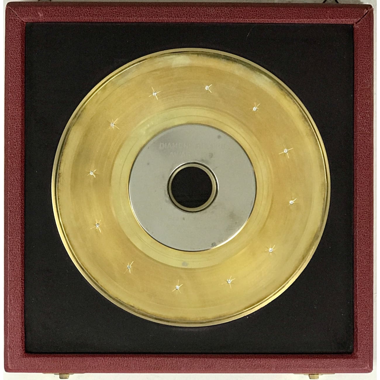 Rare 1987 Belgian 1 Carat Diamond Record Award Presented to Edwin Starr - Vintage Music Memorabilia for Collectors & Display