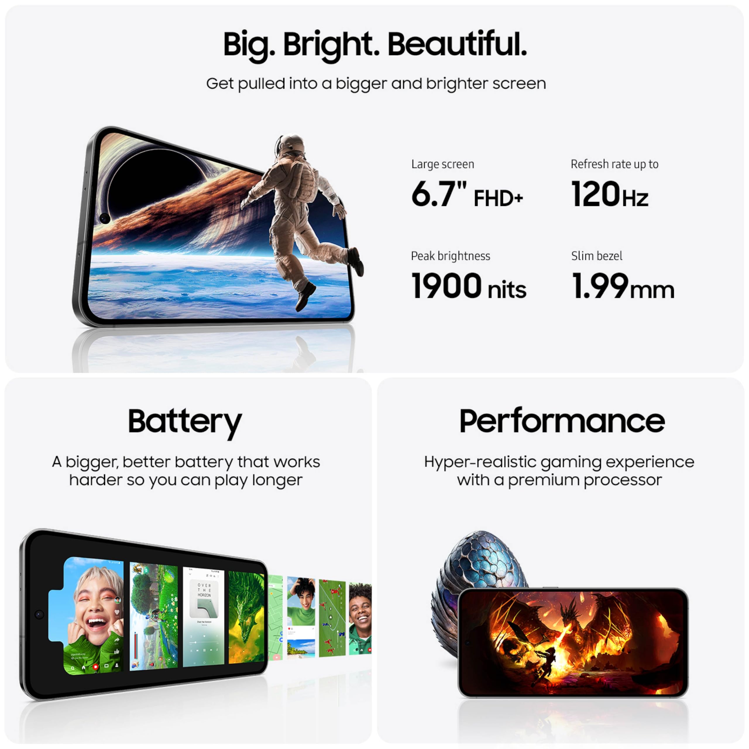 Samsung Galaxy S24 FE AI Smartphone 256GB Unlocked - 50MP High-Resolution Camera, Long-Lasting Battery, Bright AMOLED Display - US Version with 1 Year Warranty (Graphite) - Perfect for Photography, Gaming & Productivity