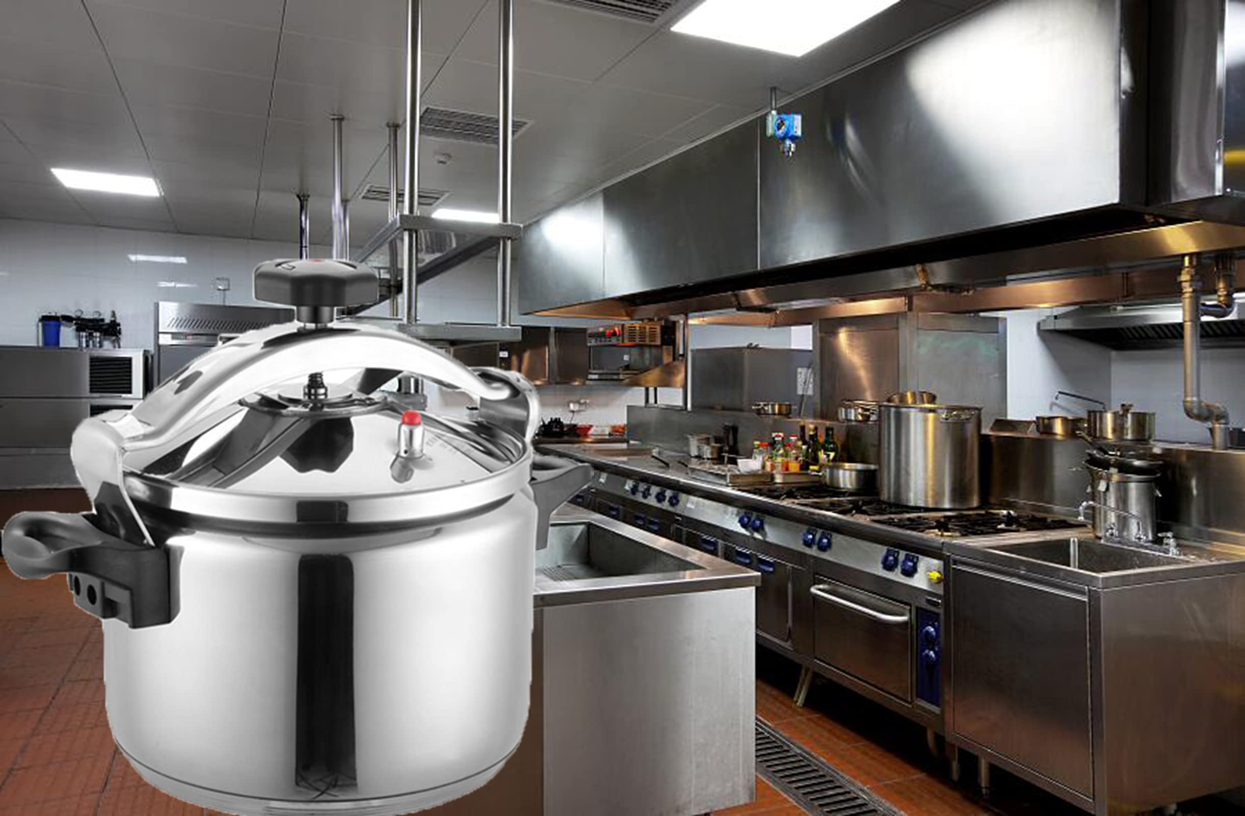 25 Quart Large Stainless Steel Pressure Cooker with Safety Lock - Explosion-Proof, Multi-Functional Steamer & Canner - Compatible with All Hob Types (Gas, Electric, Induction) - Perfect for Home Cooking, Canning, Meal Prep & Large Gatherings