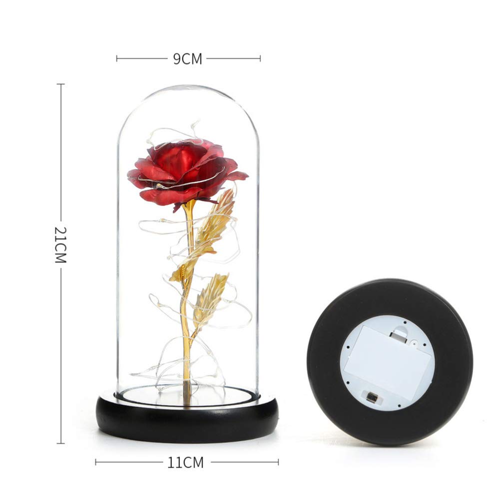 Uonlytech Rose Table Lamp - LED Flower Light for Home Decor, Bedroom, Office Desk, Romantic Party Lighting | Warm White Decorative Lamp for Valentine's Day, Wedding, Anniversary Gifts