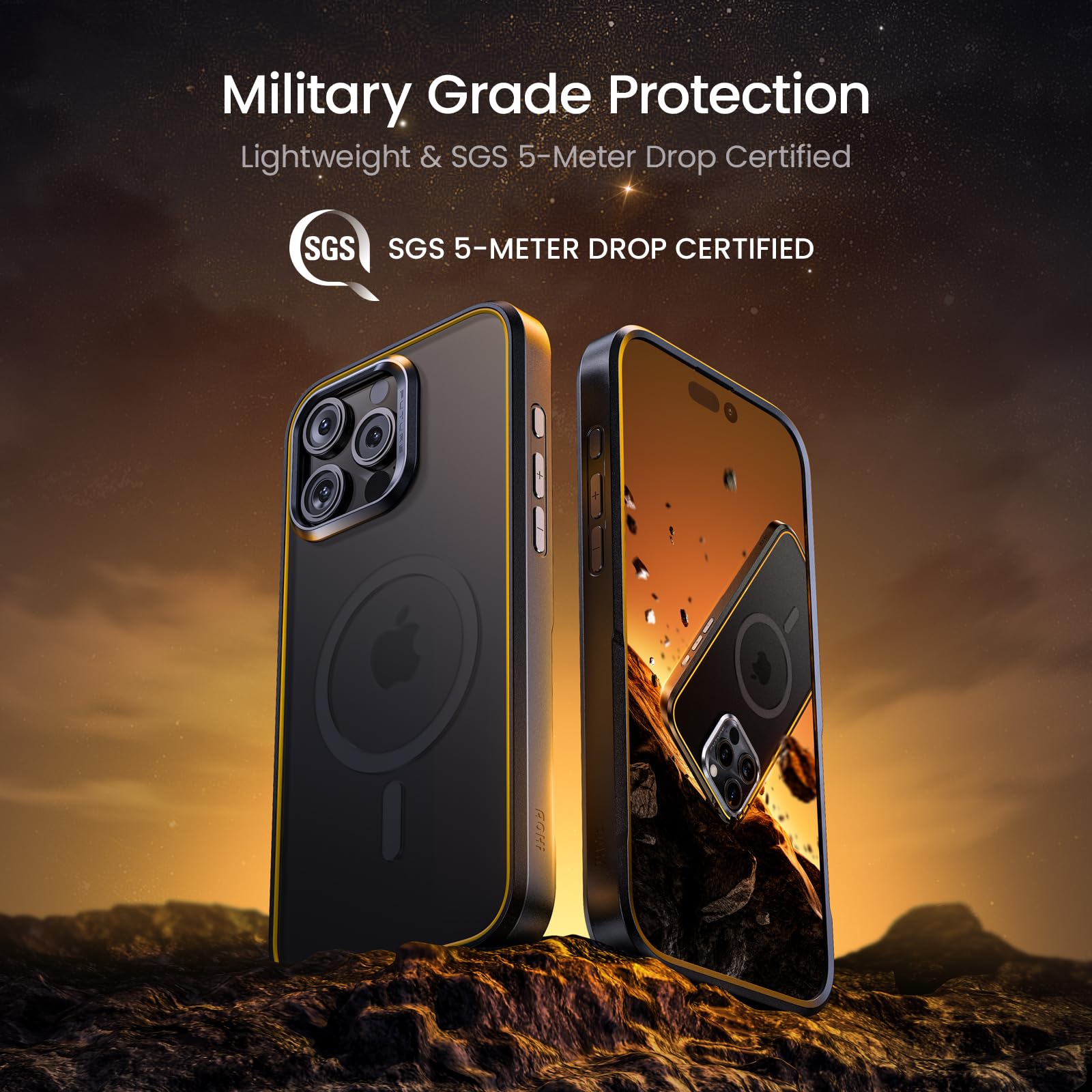 AOHI Magnetic Shockproof iPhone 16 Pro Max Case with MagSafe - Military Grade Drop Protection Slim Fit 6.9-Inch Phone Cover (Black) | Perfect for Outdoor Adventures, Work & Daily Protection