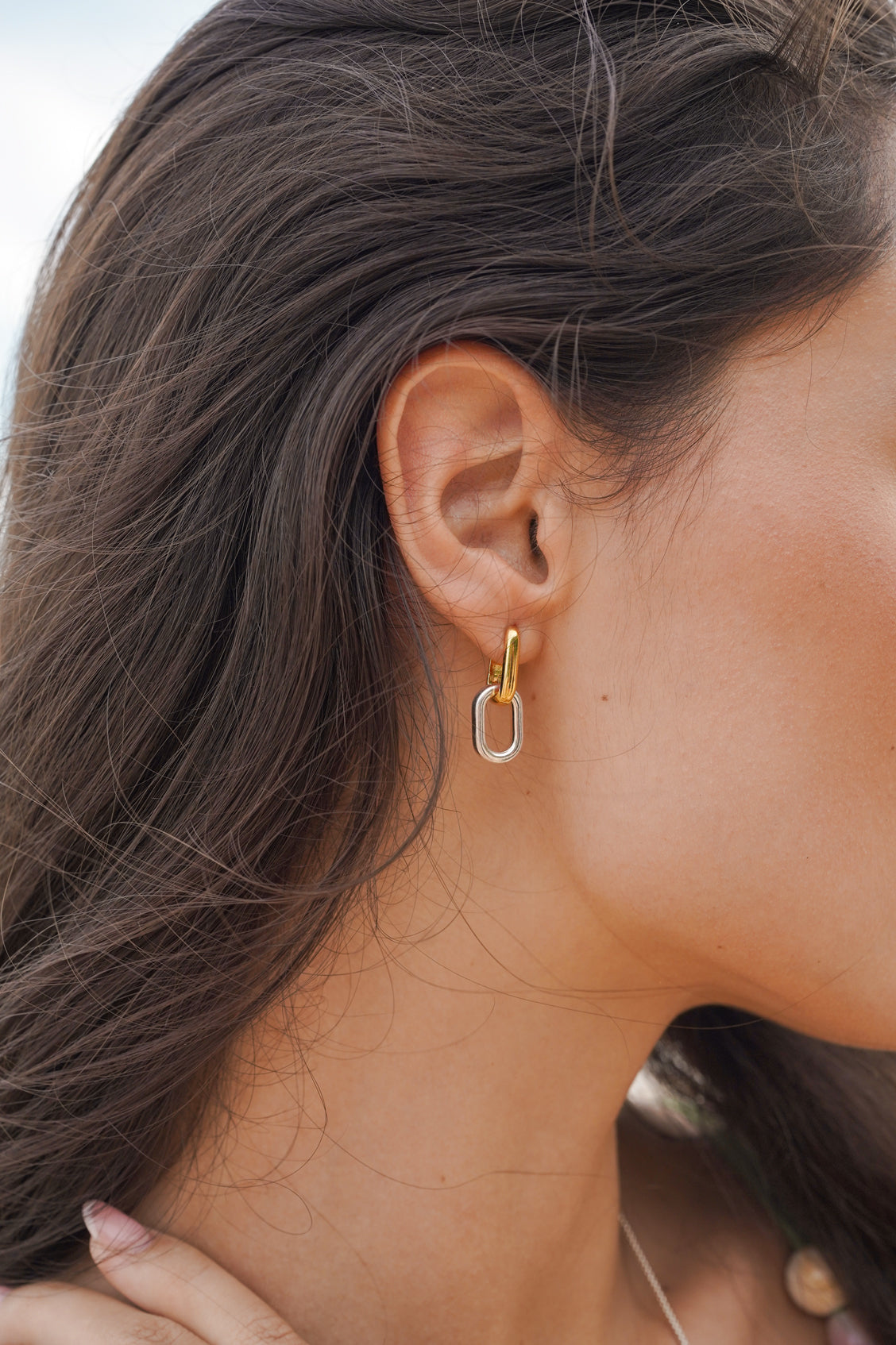 Mixed Link Hoops - Stylish Gold & Silver Chain Hoop Earrings for Women | Trendy Layered Dangle Earrings for Everyday Wear & Party Outfits