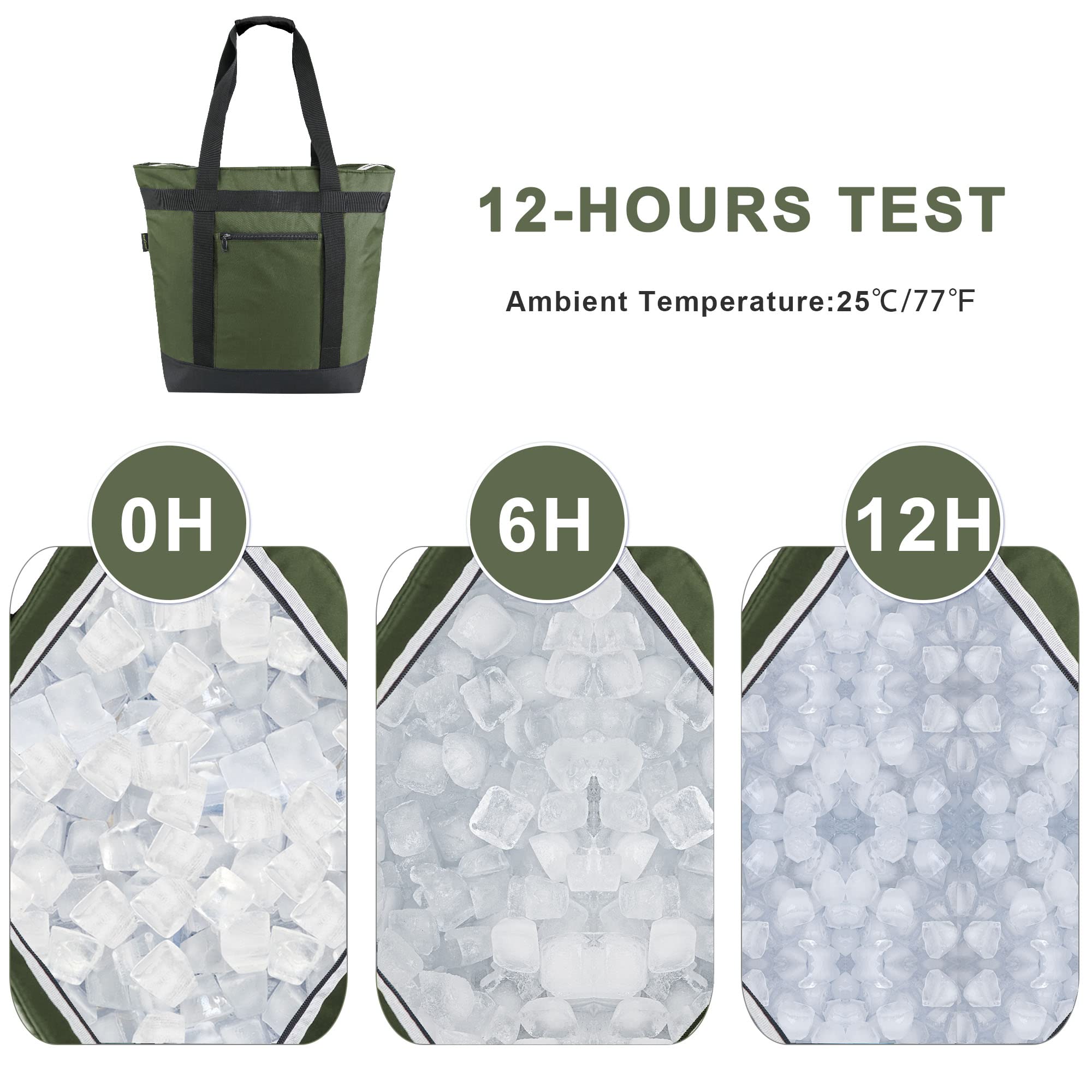 BeeGreen Insulated Cooler Bag - Leakproof Freezer Tote for Groceries, Picnics & Food Delivery | Thermal Lunch Bag for Work, Beach & Outdoor Activities