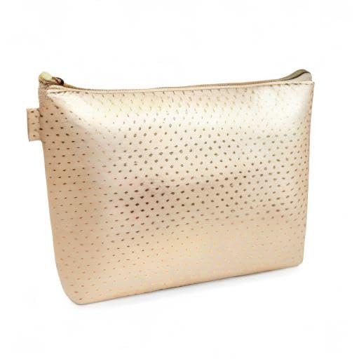 Orviz Waterproof Makeup Bag for Travel & Storage - Golden Cosmetic Pouch for Makeup, Toiletries & Essentials - Perfect for Gym, Vacation & Daily Use